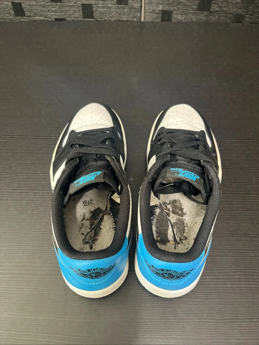 Air Jordan 1 Retro Low OG  Sz 7.5  White Blue- Black CZ0775-104. No Inserts/Box